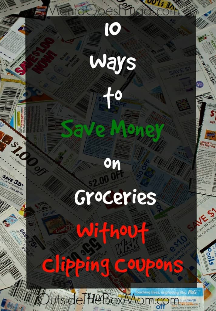 Clipping coupons can be time-consuming, all-encompassing, part-time job. Yes, you can get great savings, but what do those savings cost you? Here are 10 Ways to Save Money on Groceries Without Clipping Coupons. | OutsideTheBoxMom.com