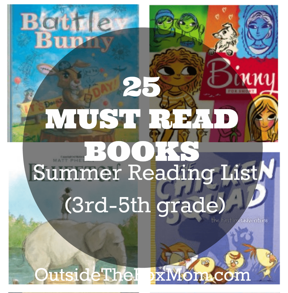 Are you looking for a list of books for your 3rd, 4th, or 5th grader to read this summer? I've compiled a list of must read books that your child is sure to enjoy!