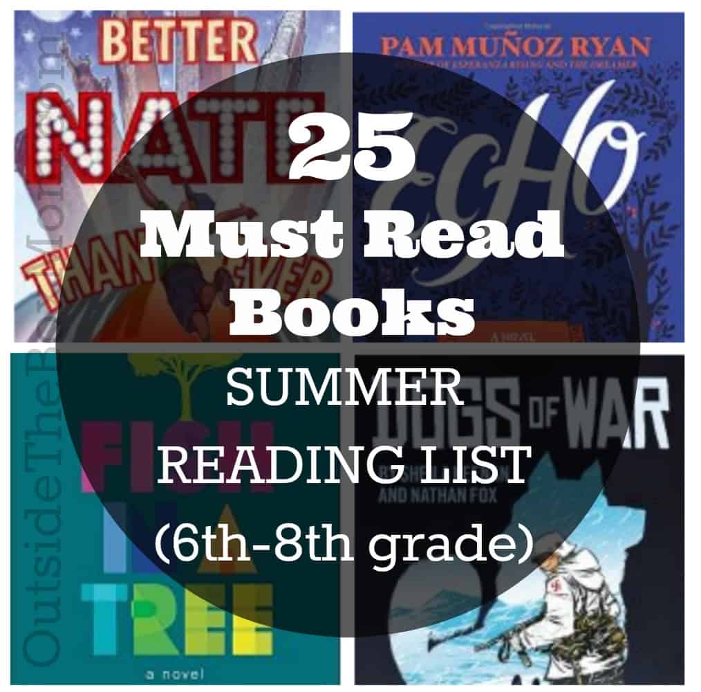 Are you looking for a list of books for your 6th, 7th, or 8th grader to read this summer? I've compiled a list of must read books that your tween or teen is sure to enjoy!
