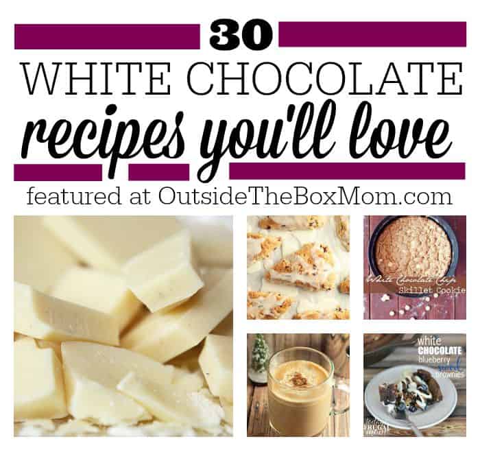Happy International White Chocolate Day! I love chocolate (of any kind) and am excited to share some great recipes I've found with you. Breakfast beverages like white chocolate mocha and snacks like white chocolate chip cookies are just a couple of ways to use white chocolate.