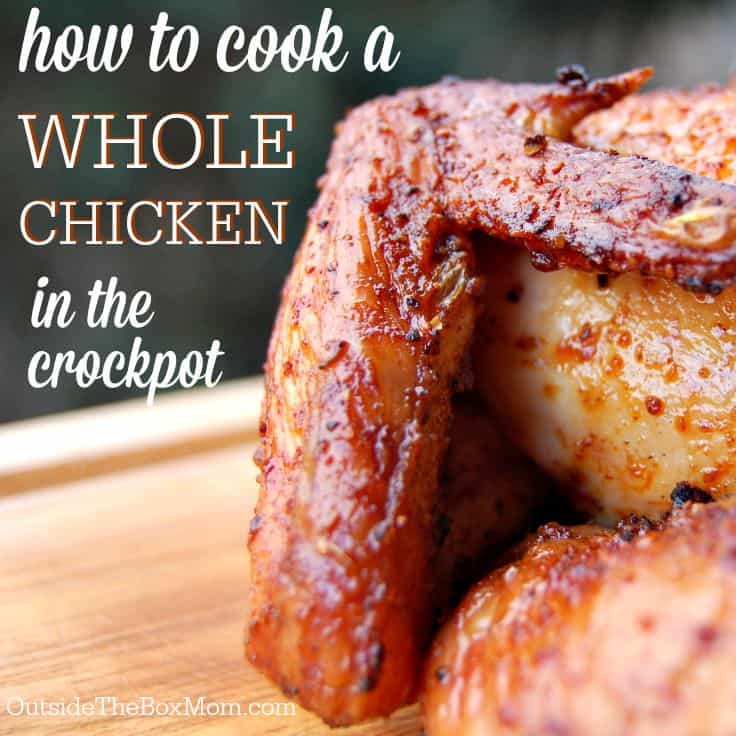 If you're looking for an easy and delicious dinner for your family, you have to try this recipe for whole chicken in crock pot. Only 5 minutes of prep time and it finishes by itself.