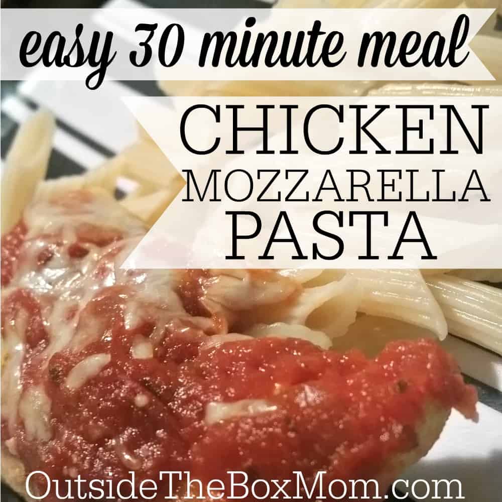 This six ingredient Chicken Mozzarella Pasta comes together in around 30 minutes. It’s an easy weeknight meal and kid-friendly dinner.