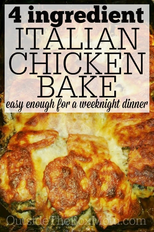 This recipe for Italian baked chicken comes together in about 45 minutes. It’s an easy weeknight meal and or kid-friendly dinner.