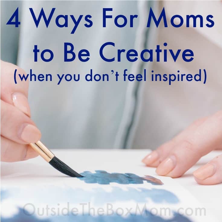 Sometimes my life is so tiring, boring, and mundane. With these four easy ideas, I can take back my life and be a creative mom again, today!